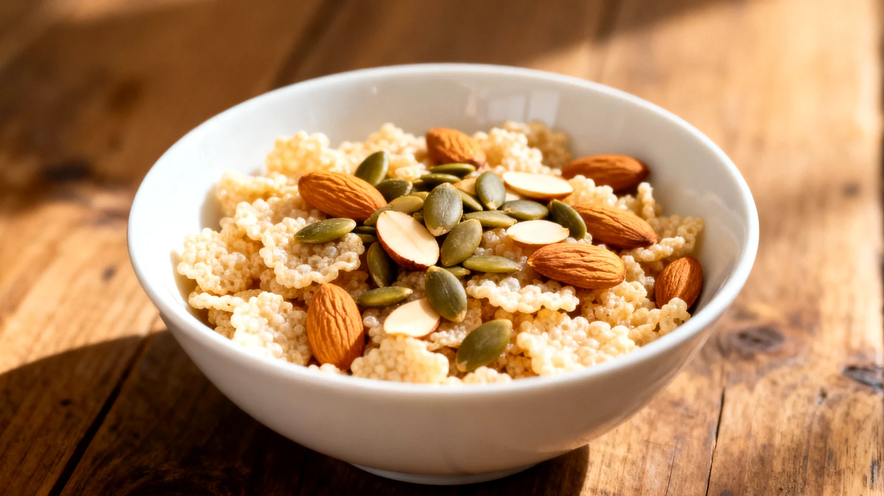 Amaranto soffiato con semi di zucca e mandorle"