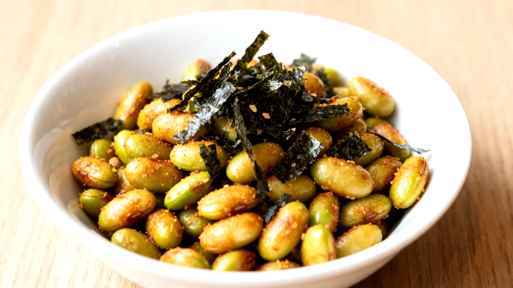 Edamame tostati con alghe nori"