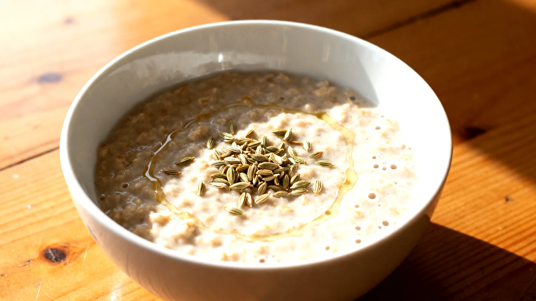 Porridge di avena con semi di finocchio e kefir"