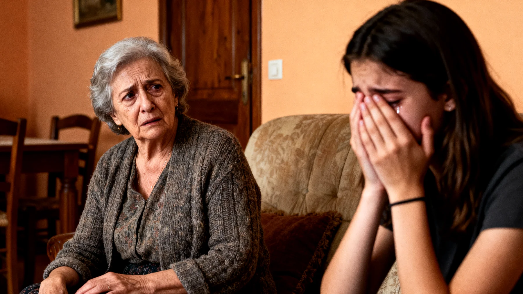 Nonna che fatica a gestire le crisi emotive della nipote adolescente, tra scatti d'ira improvvisi, pianti inconsolabili e momenti di forte ansia, sentendosi impotente e preoccupata di non avere gli strumenti giusti per comprenderla e supportarla"