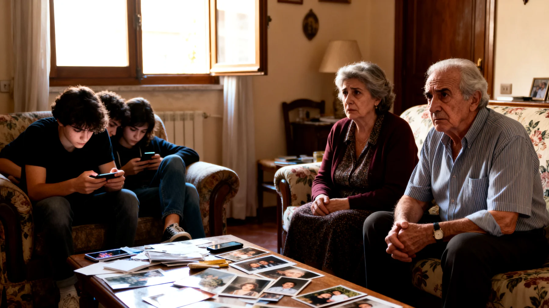 I nonni si sentono preoccupati e impotenti di fronte all'uso che i nipoti giovani adulti fanno dei social media, notando comportamenti rischiosi come la condivisione eccessiva di informazioni personali, l'esposizione a contenuti inappropriati o la dipendenza dal giudizio online, ma non sanno come affrontare il tema senza sembrare invadenti o fuori dal loro tempo"